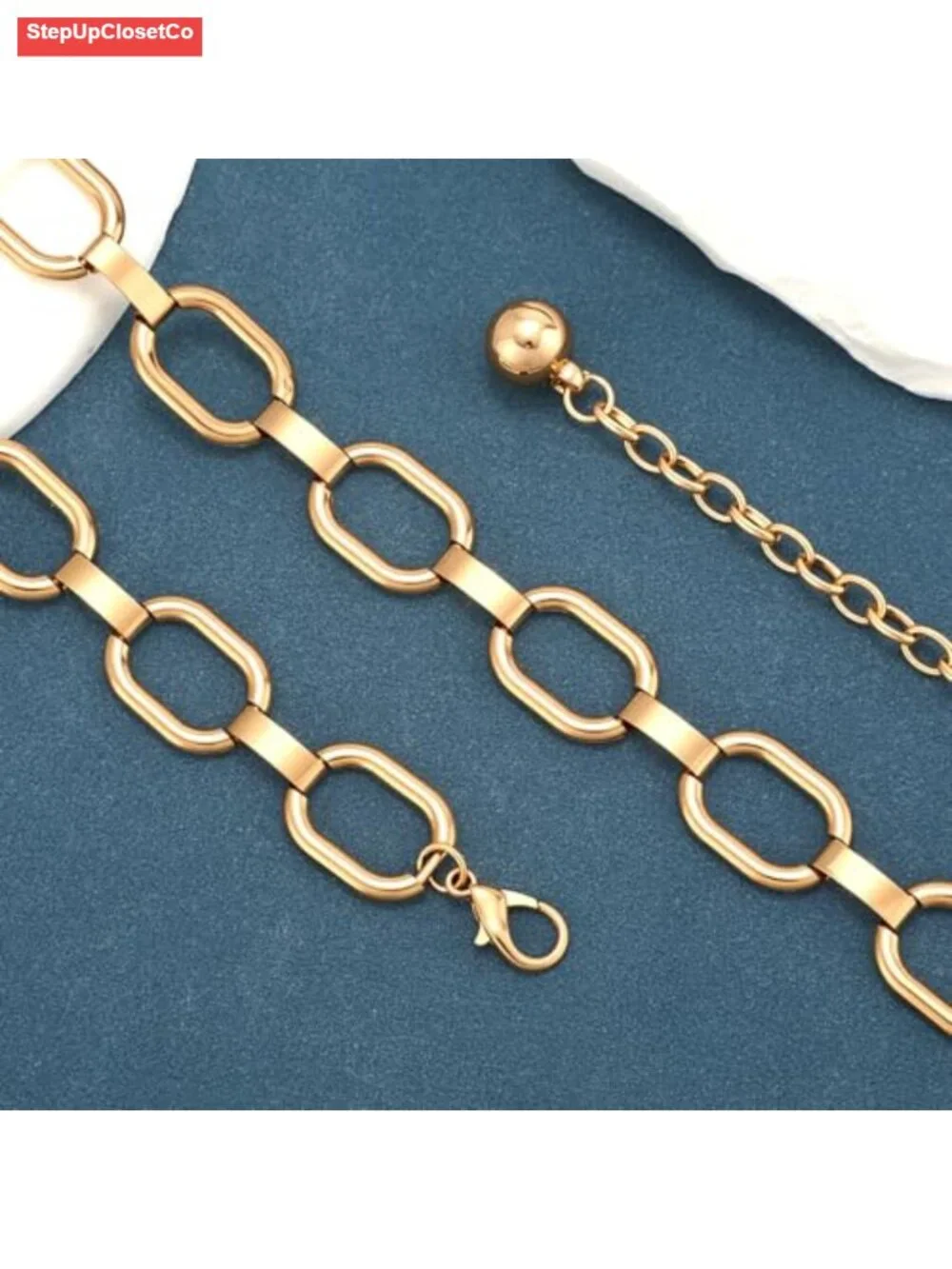 Fashion Chain Belt for Women, Clunky Link Metal Waist Belt for Dresses